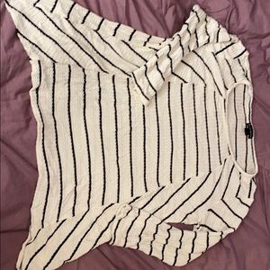 Half sleeve black and white shirt